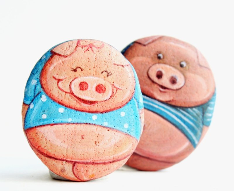 可爱小小猪石头插画 - 其他 - 防水材质 粉红色