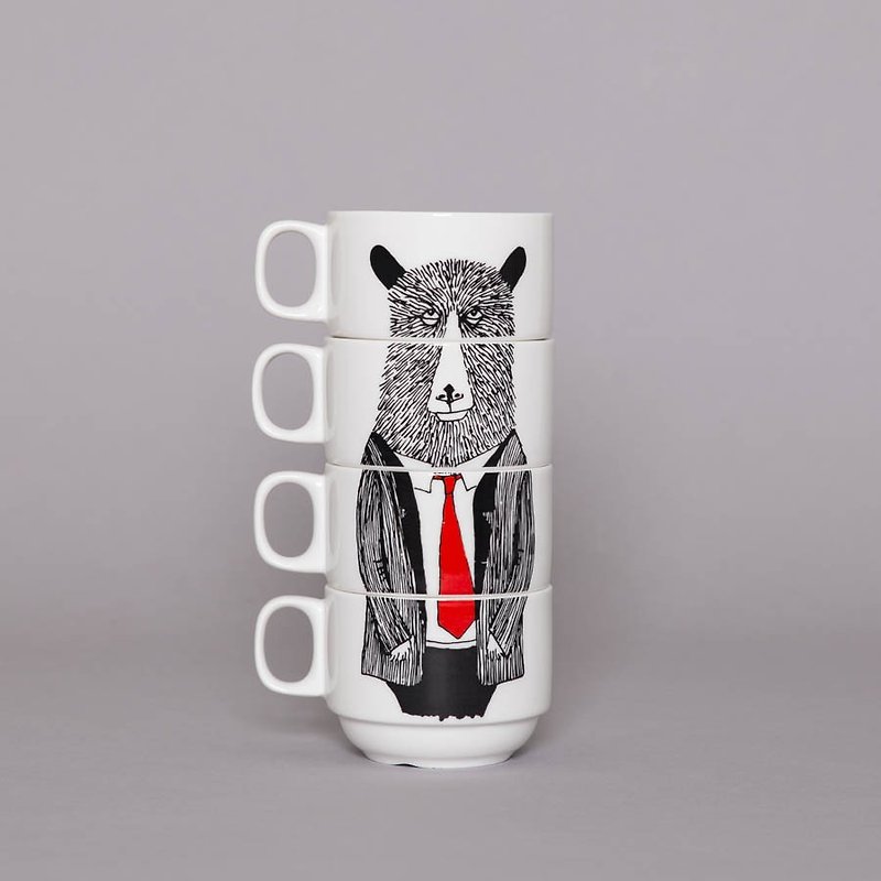 Mr. Bear 咖啡杯组 | Jimbobart - 咖啡杯/马克杯 - 瓷 白色