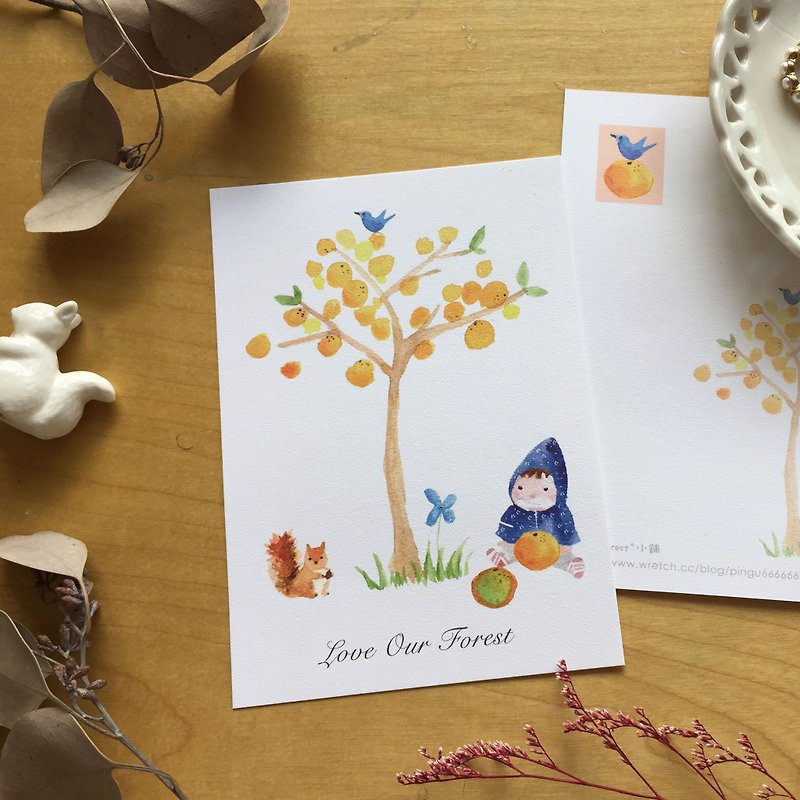 Zoe's forest橘子树明信片 cs04 - 卡片/明信片 - 纸 