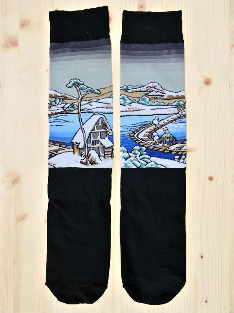 JHJ Design 加拿大品牌 高彩度针织棉袜 浮世绘系列 - 佐野古桥袜子(针织棉袜) 日本风 - 袜子 - 其他材质 