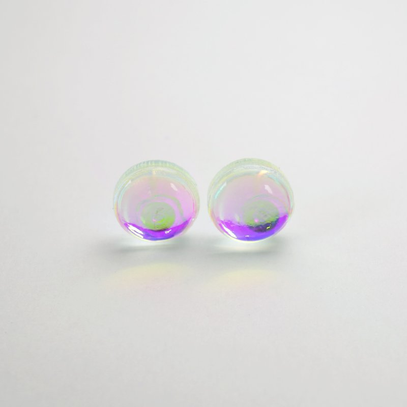 waterdrop earrings (mini circle pink) - 耳环/耳夹 - 压克力 粉红色