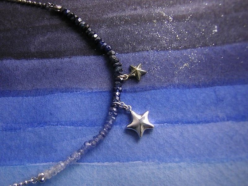 stars δ ( sapphire gold silver star jewelry bracelet 星 海星 金 銀 蓝宝石 手镯 ) - 手链/手环 - 其他材质 蓝色