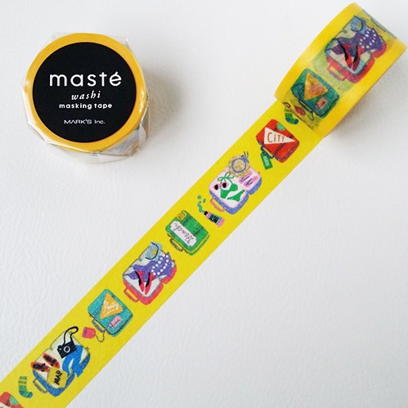 maste 和纸胶带 Travel系列【行李箱(MST-MKT150-I)】复刻版 - 纸胶带 - 纸 黄色
