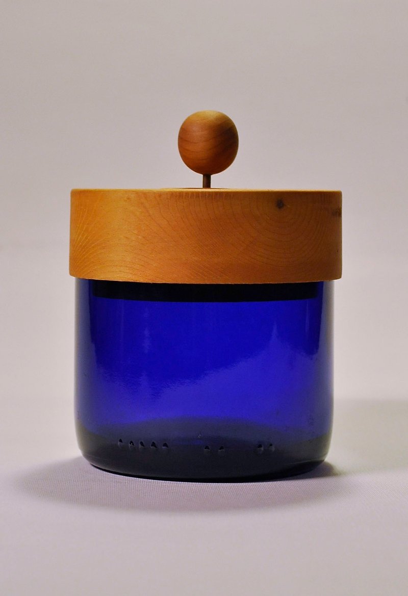 蓝彩罐 - 收纳用品 - 玻璃 咖啡色