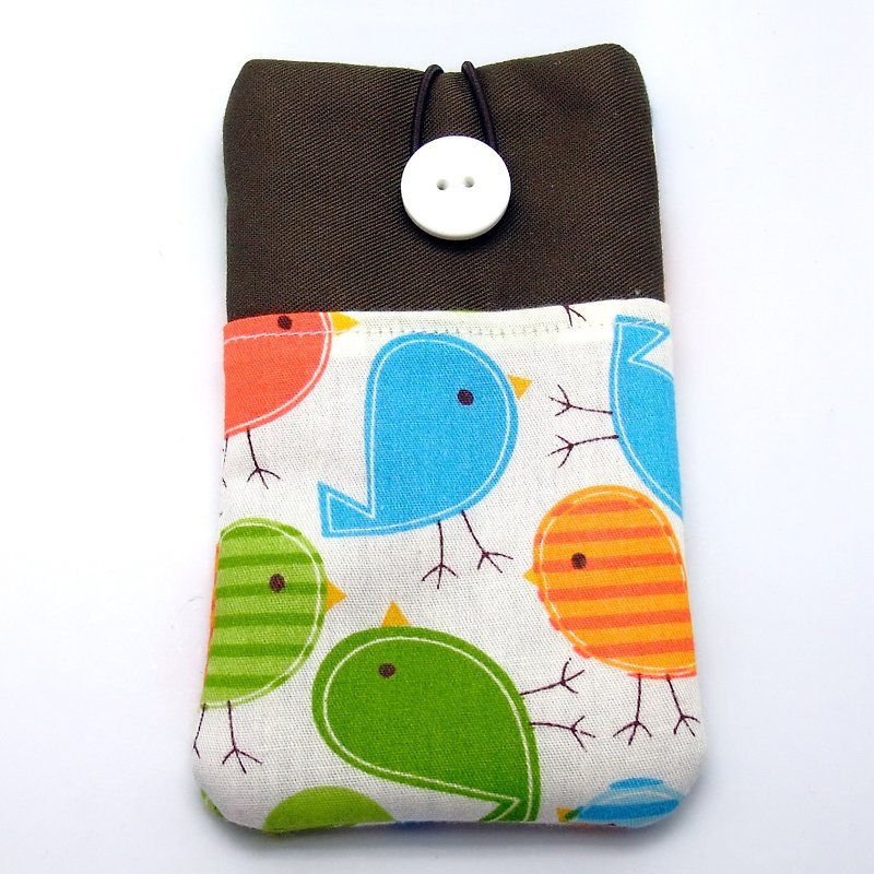 定制化电话包 手机袋 手机保护布套例如 iPhone    小鸟 (P-11) - 手机壳/手机套 - 棉．麻 多色