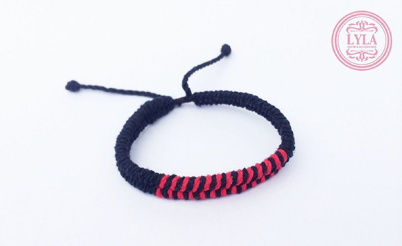 黑底红色编绳 - 手链/手环 - 其他材质 红色