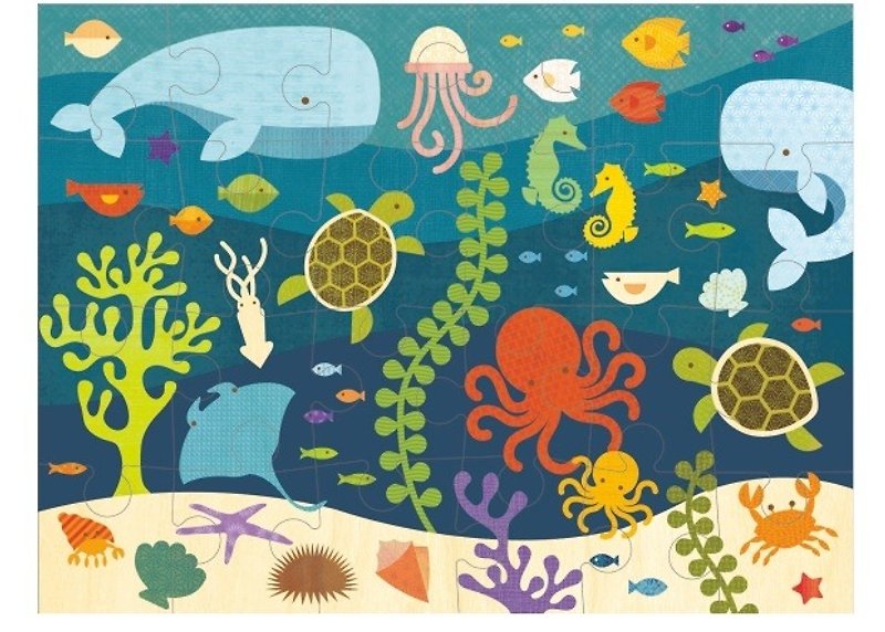 纸 玩具/玩偶 多色 - 美国petitcollage地板拼图－海底世界