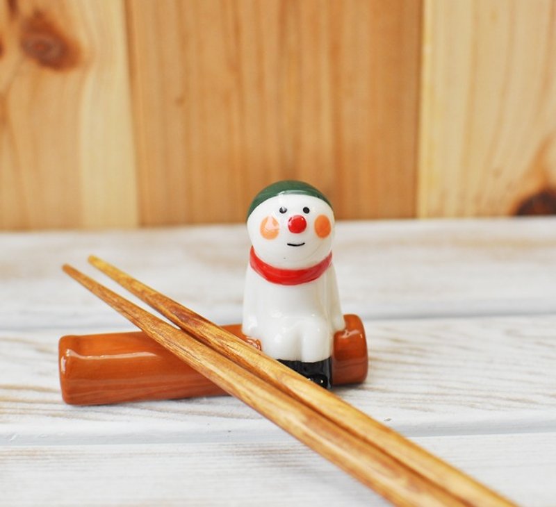 【日本Decole】圣诞限量款 "放松一下" 造型圣诞筷架★圣诞雪人筷架 - 餐垫/桌巾 - 其他材质 白色