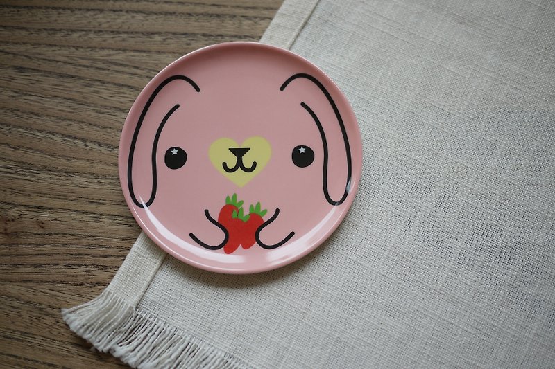 mixmania 兔兔爱红萝卜多功能杯垫小盘/点心盘 - 浅碟/小碟子 - 其他材质 粉红色
