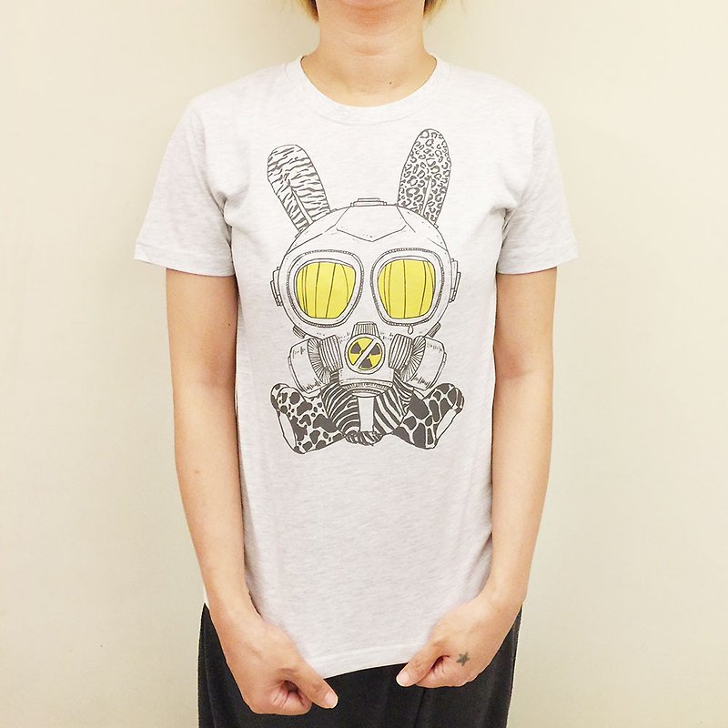 设计T-shirt | NoNukes 兔款 - 女装 T 恤 - 棉．麻 灰色