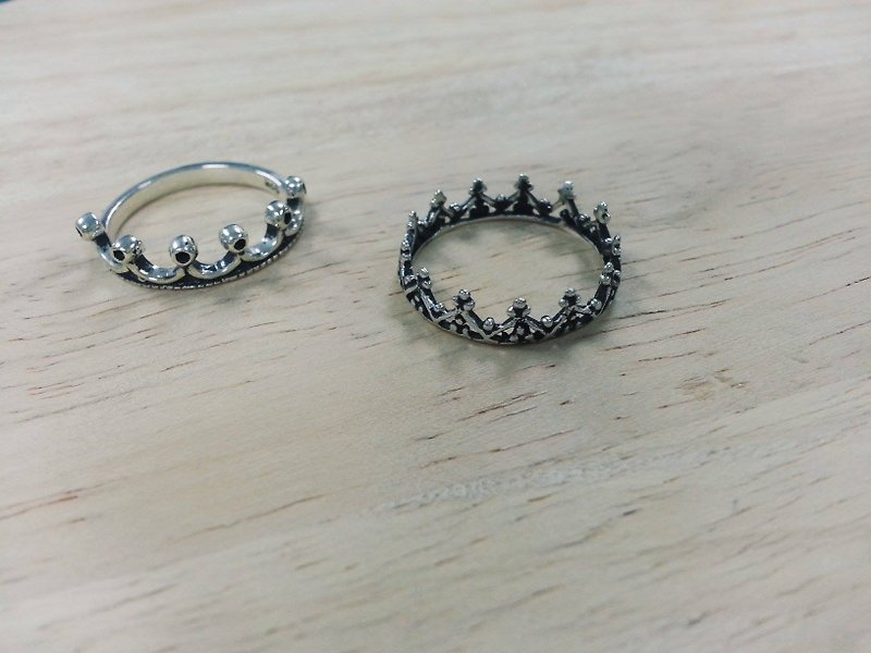 纯银后冠戒指 - 戒指 - 其他金属 灰色