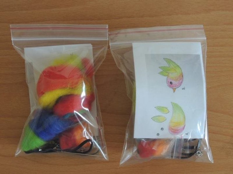 彩虹小鸟材料包 - 玩偶/公仔 - 羊毛 多色