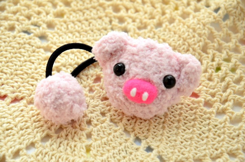 毛线编织软绵绵发束 － 小猪 - 发饰 - 其他材质 粉红色
