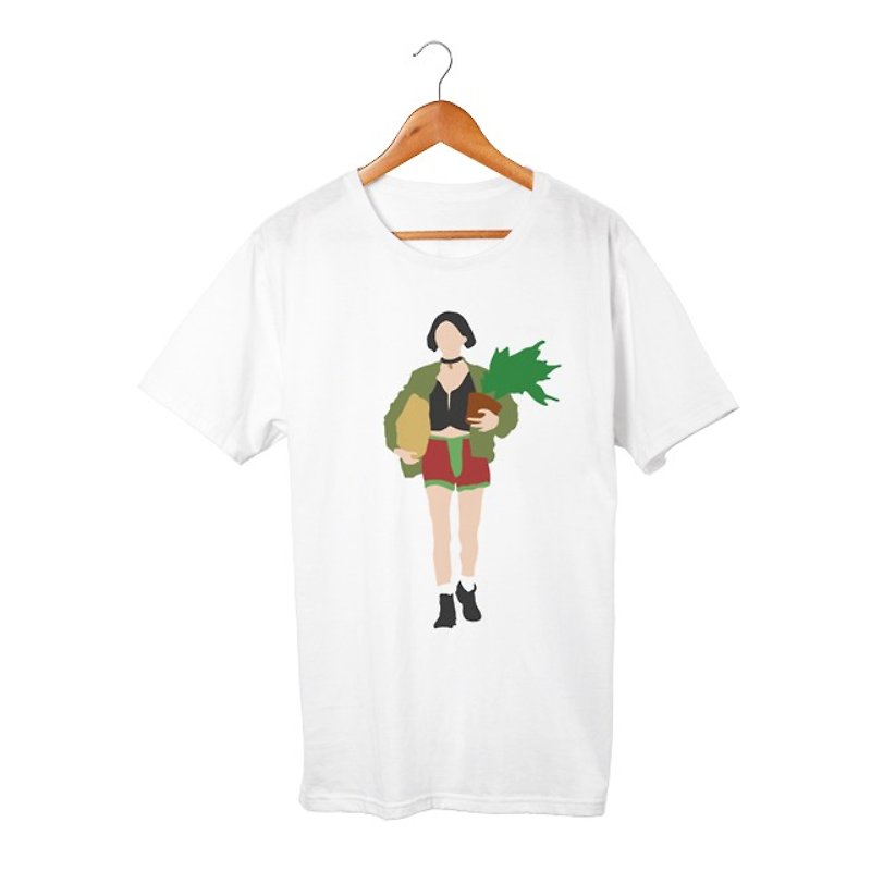 mathilda #2 T-shirt - 中性连帽卫衣/T 恤 - 棉．麻 白色