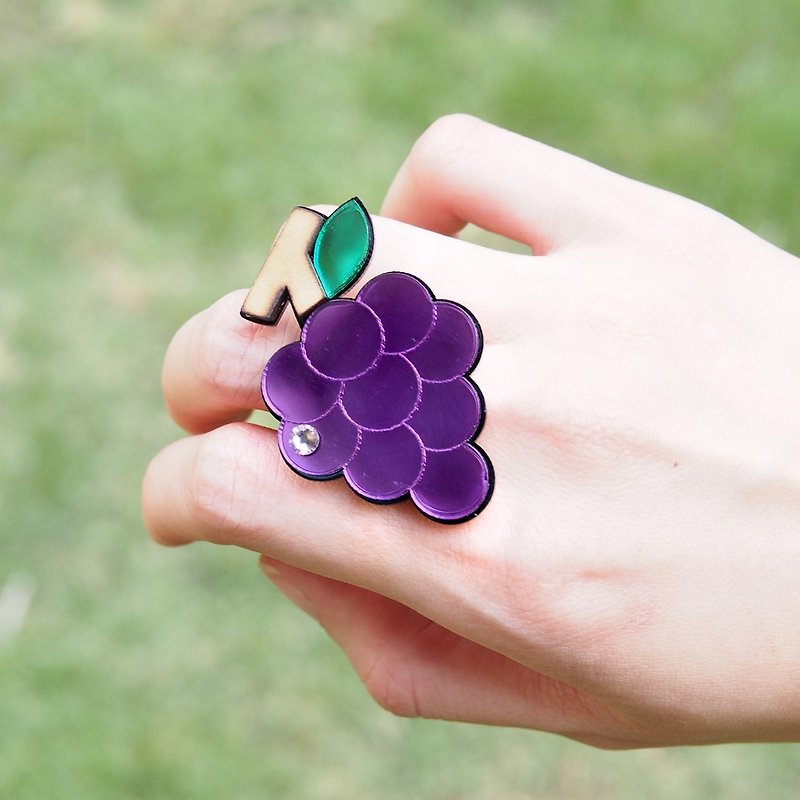 葡萄戒指 - 戒指 - 压克力 紫色