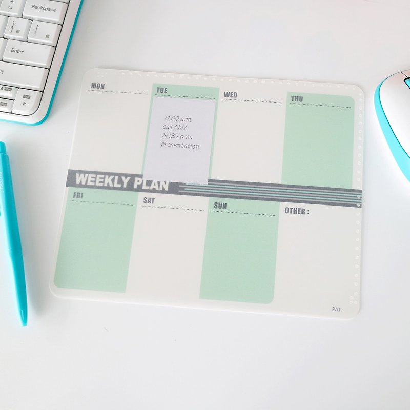 【欧士OSHI】鼠标垫-绿 办公桌小物 便利贴收纳 开学 生日 - 鼠标垫 - 塑料 绿色