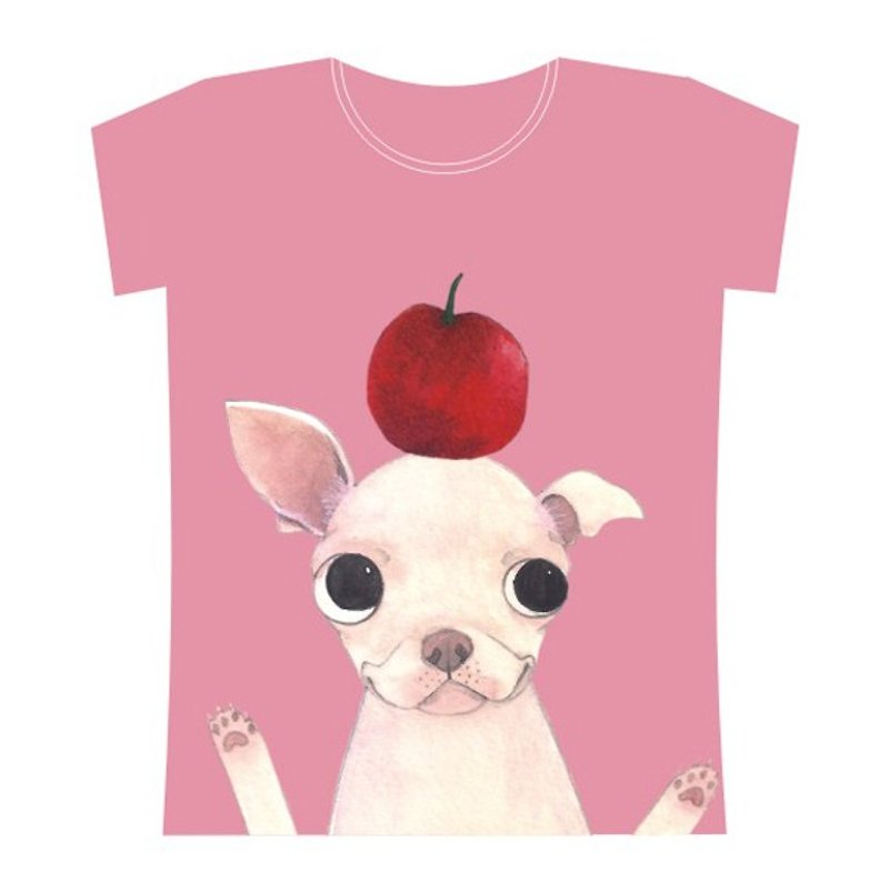 吉娃娃顶苹果狗T恤(男、女版皆有) - 女装 T 恤 - 其他材质 