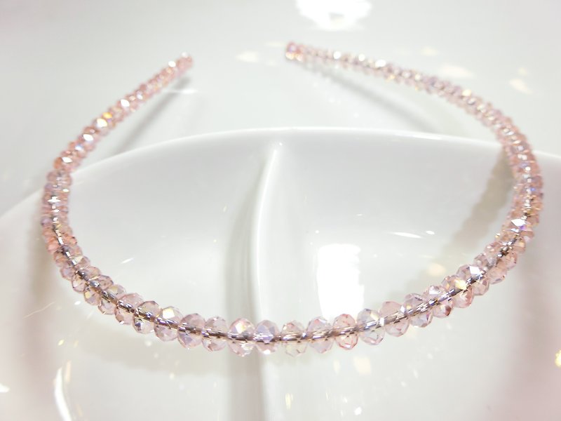 低调中闪耀的水晶发箍-(爱情宝石)粉红水晶 - 发饰 - 其他材质 粉红色