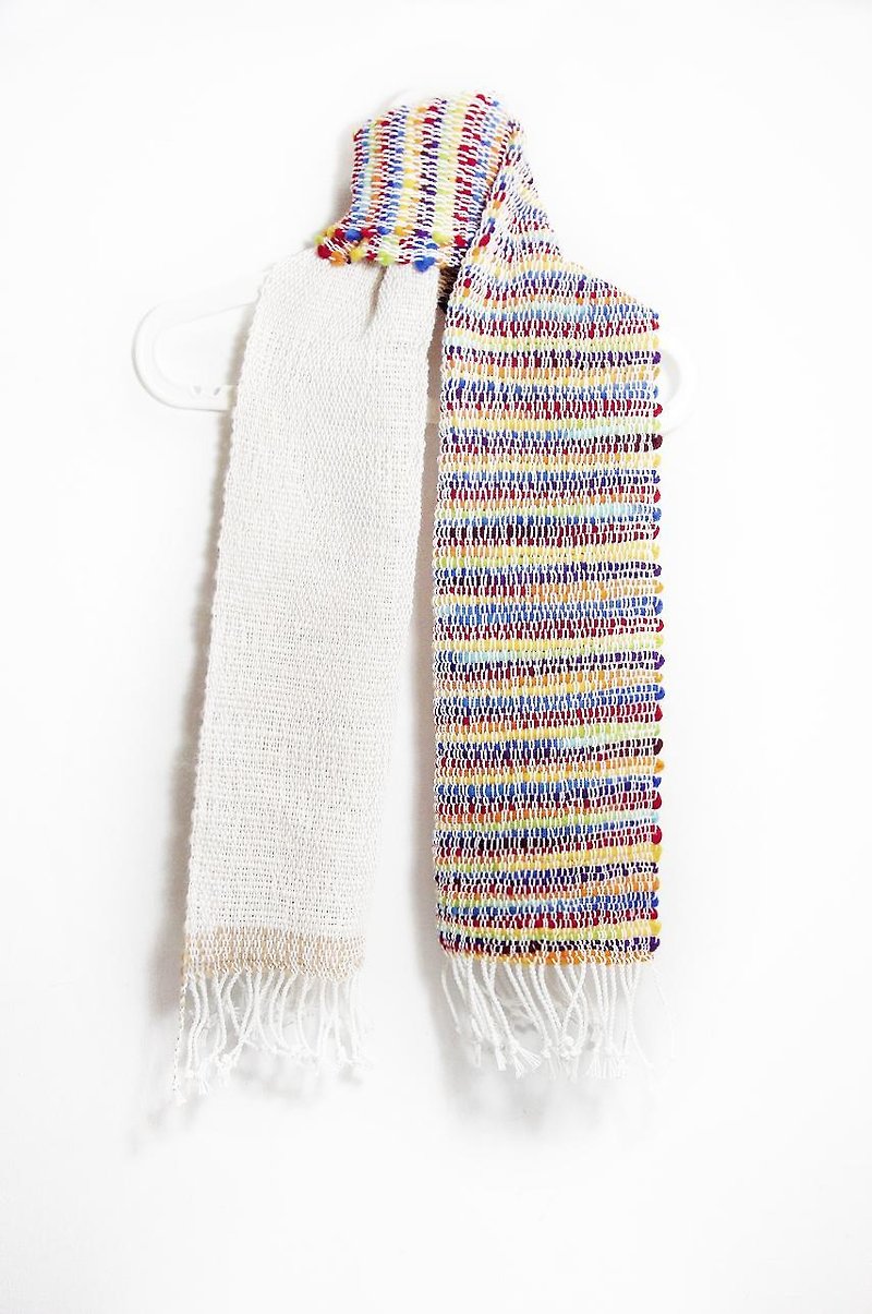 手织手感羊毛围巾-渐层彩虹色 - 丝巾 - 其他材质 多色