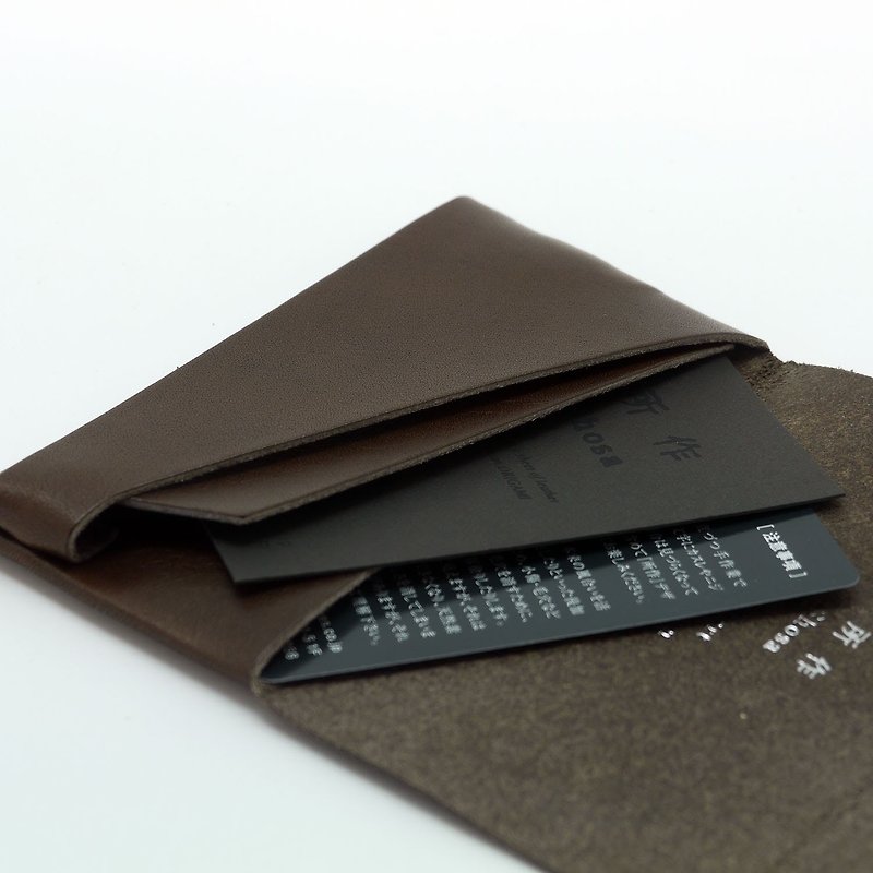 日本手工- 所作Shosa 植鞣牛皮 名片夹/卡夹 - 基本款/深棕 - 名片夹/名片盒 - 真皮 咖啡色