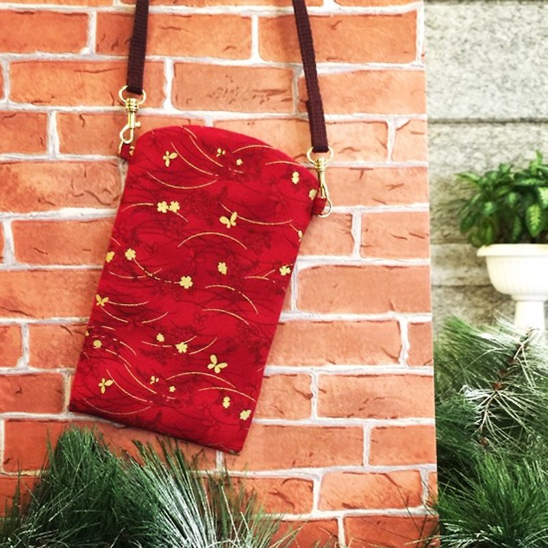 【生日/圣诞礼物/手机包】小简约手机包 / 斜背包 贵气红 - 侧背包/斜挎包 - 其他材质 红色