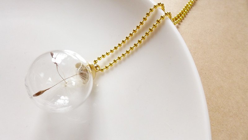 玻璃项链【蒲公英20mm】-XIAO ◆收藏季节系列 七夕 礼物 玻璃 手工 特别 情人节 - 项链 - 玻璃 多色