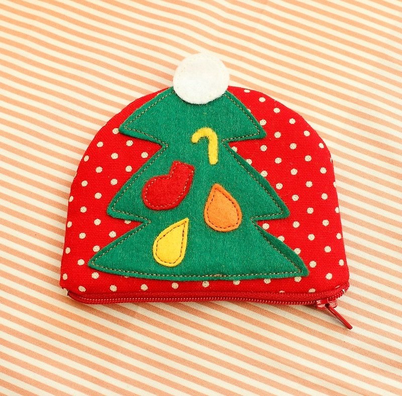 【十木米。Lorenza】圣诞Merry树 零钱包/小物袋 礼物 圣诞节 - 零钱包 - 其他材质 红色