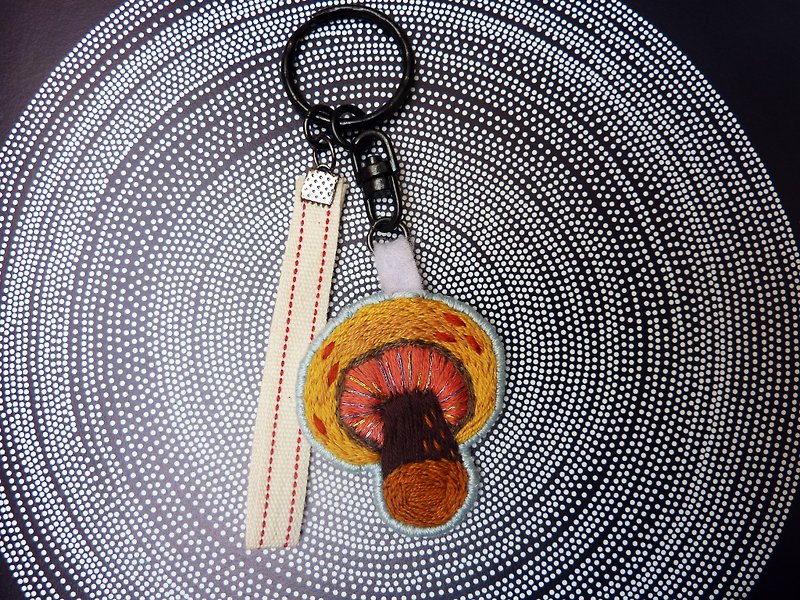 【魔幻蘑菇】手作刺绣/钥匙圈 - 钥匙链/钥匙包 - 绣线 多色