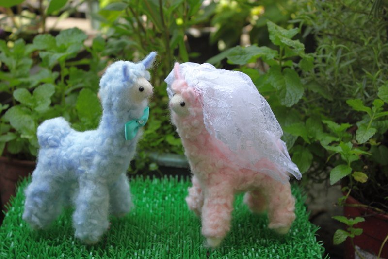 结婚羊驼 结婚送礼最佳选择 需订做 - 玩偶/公仔 - 羊毛 粉红色
