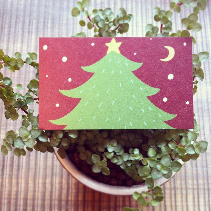 KerKerland-星星圣诞树-小卡(名片大小) - 卡片/明信片 - 纸 多色