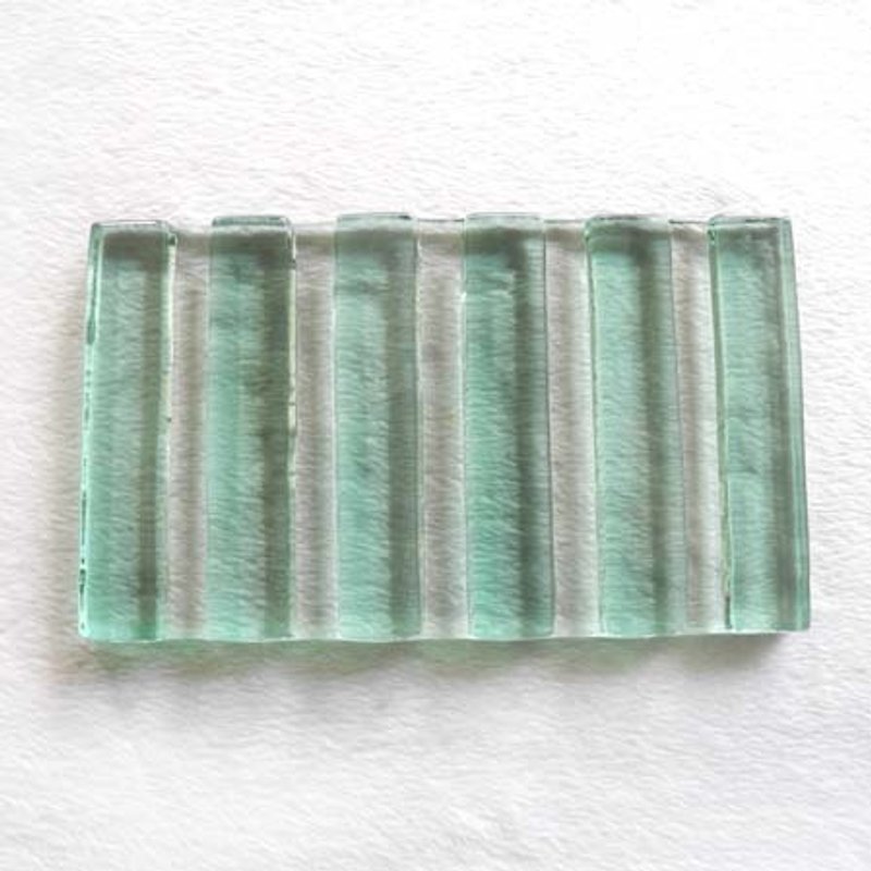 宽直纹琉璃皂盘(绿) - 摆饰 - 玻璃 绿色