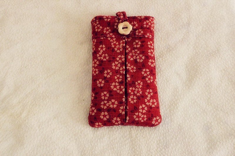 手机袋-樱花系列 - 手机壳/手机套 - 棉．麻 红色