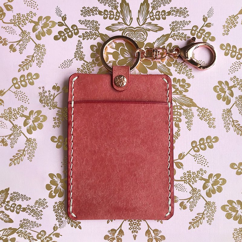 Bloom 皮革票卡/证件套/悠游卡套 /定制化礼物 - 证件套/卡套 - 真皮 粉红色