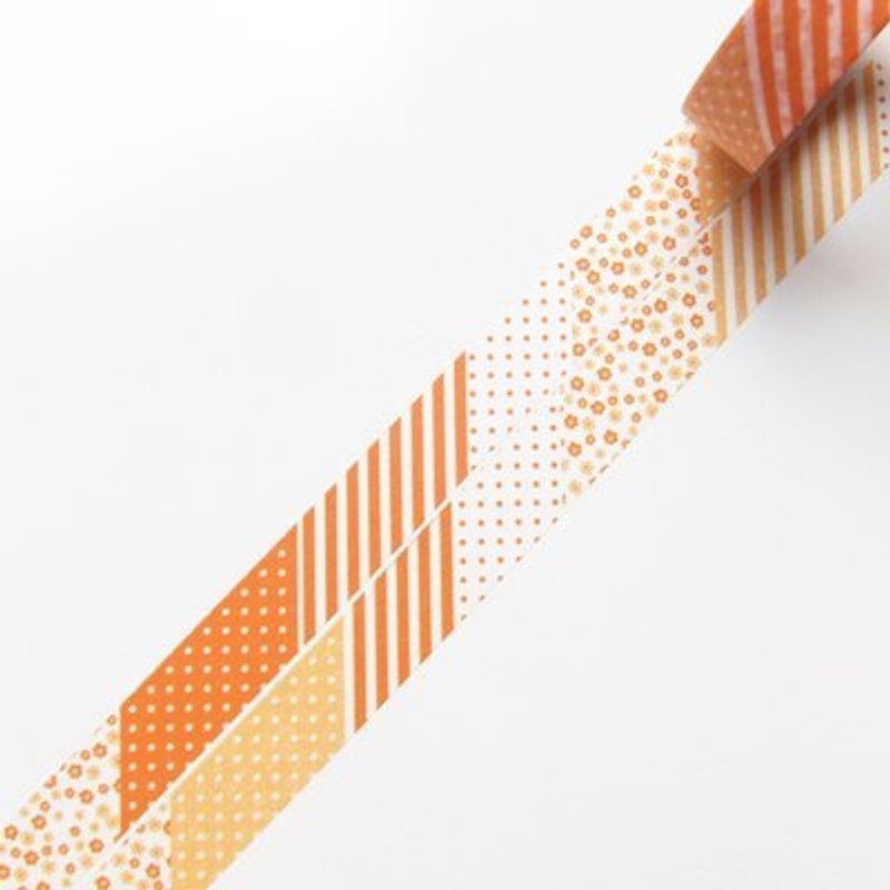 Aimez le style 和纸胶带 (00538 碎花拼布-橘) - 纸胶带 - 纸 橘色