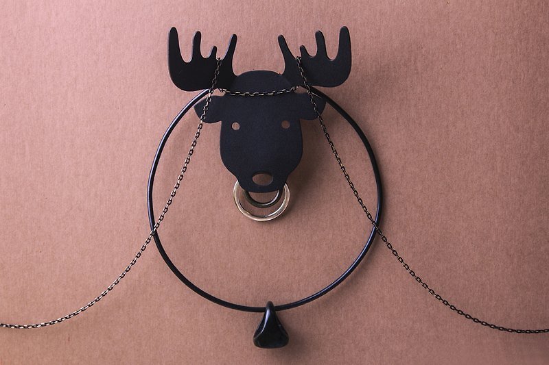 塑料 钥匙链/钥匙包 黑色 - QUALY  麋鹿/花鹿/水牛 - 挂架钥匙圈