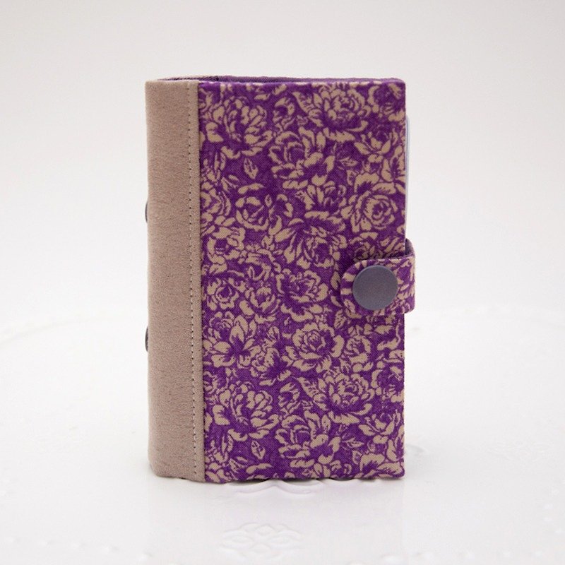 A Book 卡片套-葡紫蔷薇 - 证件套/卡套 - 棉．麻 紫色
