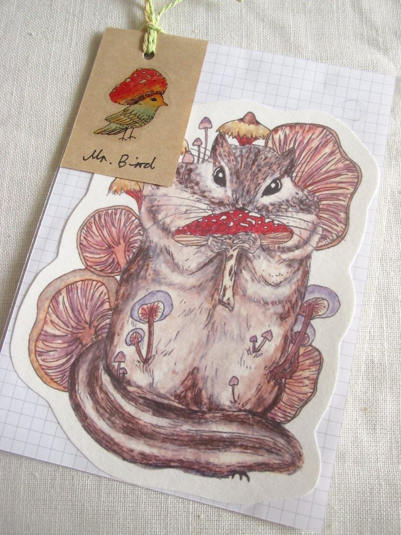 花栗鼠 松鼠 动物 异形明信片 - 卡片/明信片 - 纸 咖啡色