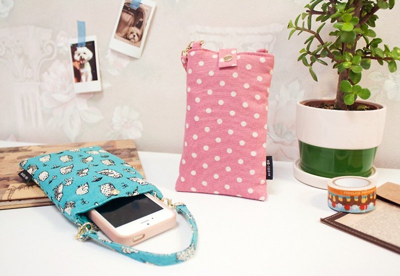 【花布恋Fabric Series】短绳手提手机袋(小) - 手机壳/手机套 - 其他材质 多色