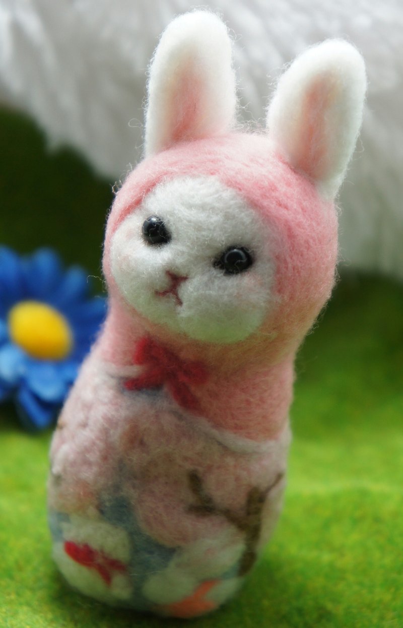 羊毛毡赏樱兔子俄罗斯娃娃  订制 - 玩偶/公仔 - 羊毛 