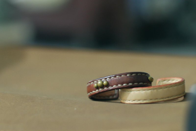 全手工 南美原色 铜圈 皮手环 - 手链/手环 - 真皮 多色