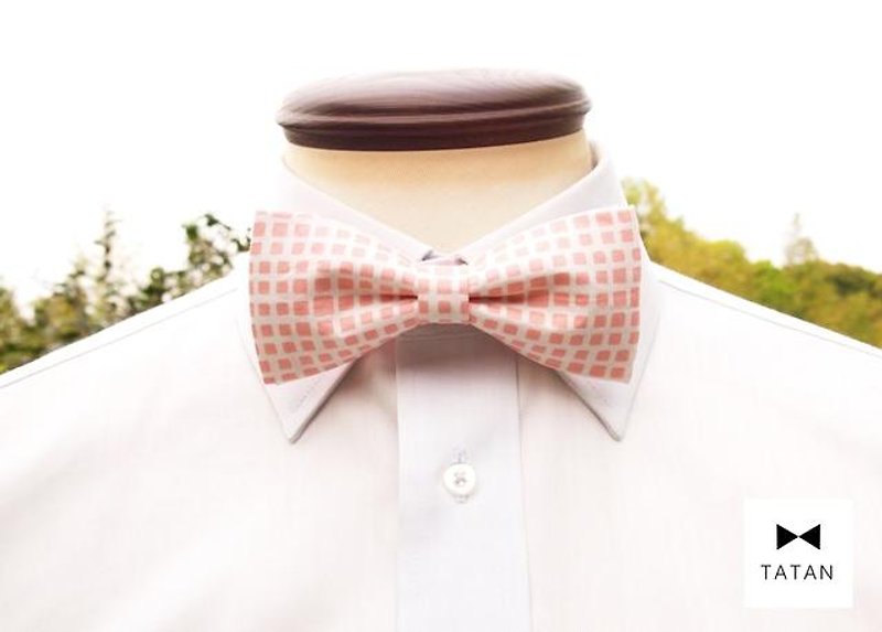 TATAN スクエア蝶ネクタイ（ピンク） - 领带/领带夹 - 其他材质 粉红色