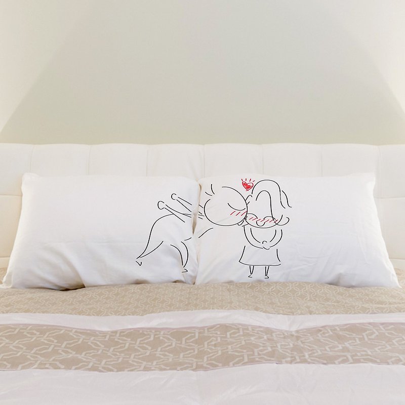 KISS White Body Pillow Case by Human Touch - 枕头/抱枕 - 棉．麻 白色