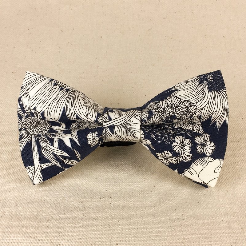 Mr.Tie 手工缝制领结 Hand Made Bow Tie 编号107 - 领带/领带夹 - 棉．麻 蓝色