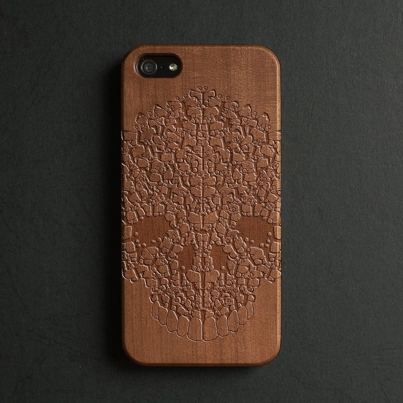 定制化真木雕刻 iPhone 7 / 7 Plus / 6 / 6s / iPhone 6 Plus / iPhone 6s Plus手机壳 骷髅 S004 - 手机壳/手机套 - 木头 咖啡色