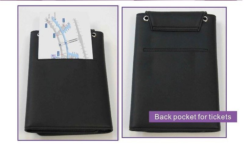 护照收纳包 - 时尚黑 - 侧背包/斜挎包 - 塑料 