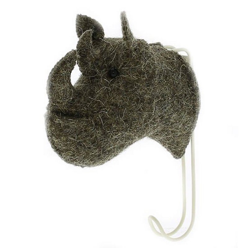 【Fiona Walker England】英国童话风格动物头 纯手工壁饰 - 犀牛挂勾(Big Single Head Hook Rhino )