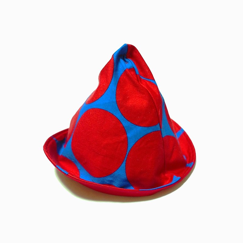 A MERRY HEART独家设计招牌红蓝点三角精灵帽 - 帽子 - 其他材质 红色