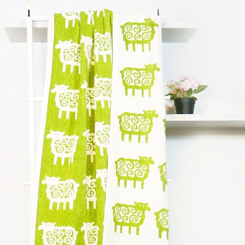 保暖毯子/懒在沙发毯 瑞典klippan--Q毛小绵羊有机棉毯 绿色 - 被子/毛毯 - 棉．麻 绿色
