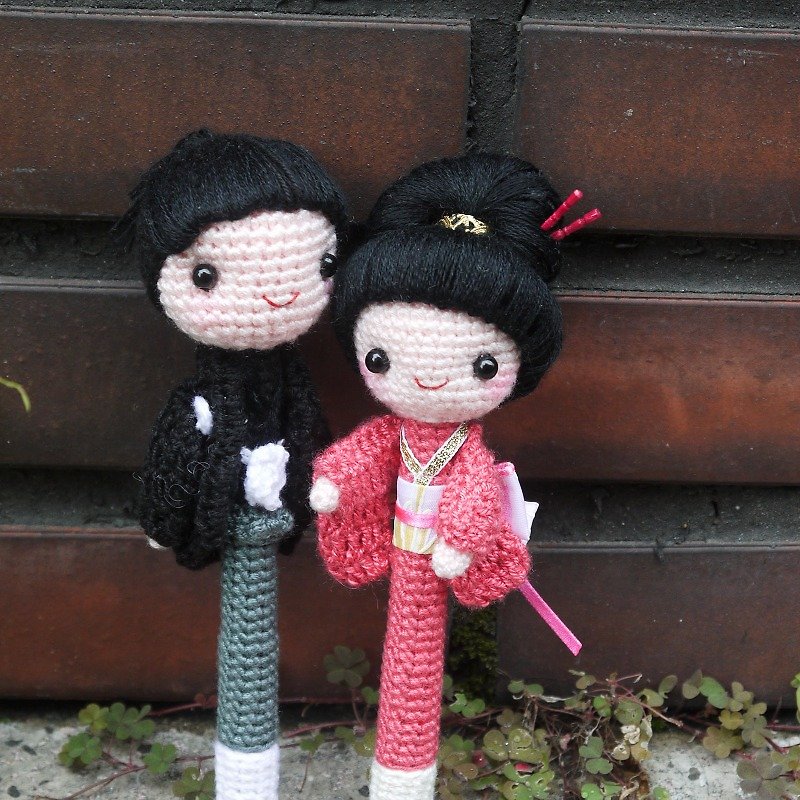 ‘毛线手创’♥日式和服♥造型签名对笔 - 玩偶/公仔 - 其他材质 粉红色