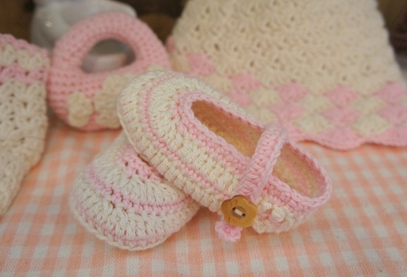 有机棉线编织baby夹心蛋糕娃娃鞋(采用日本有机棉线编织)~ - 童装鞋 - 其他材质 多色